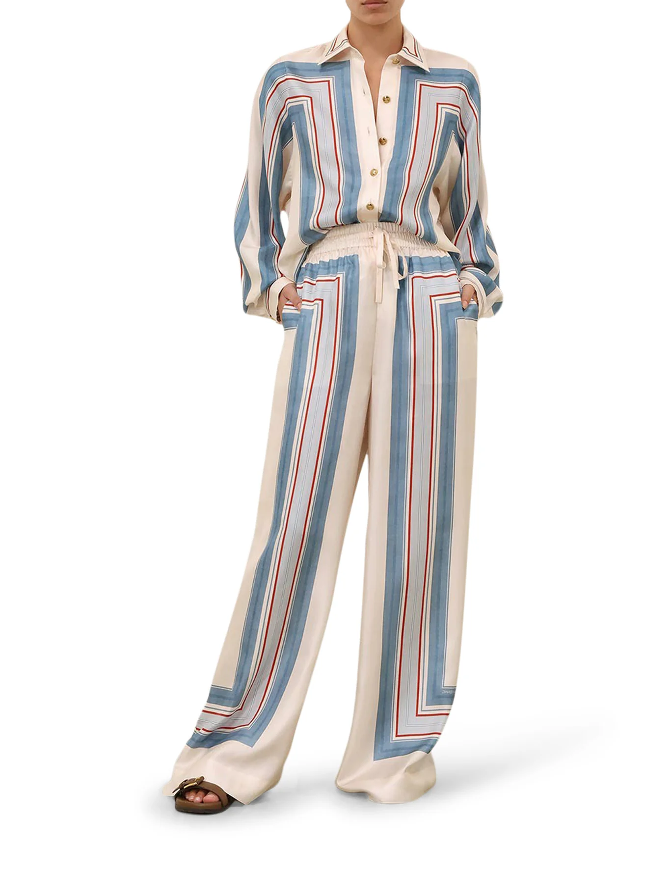 WIDE-WAISTED SILK TROUSERS - Image 2