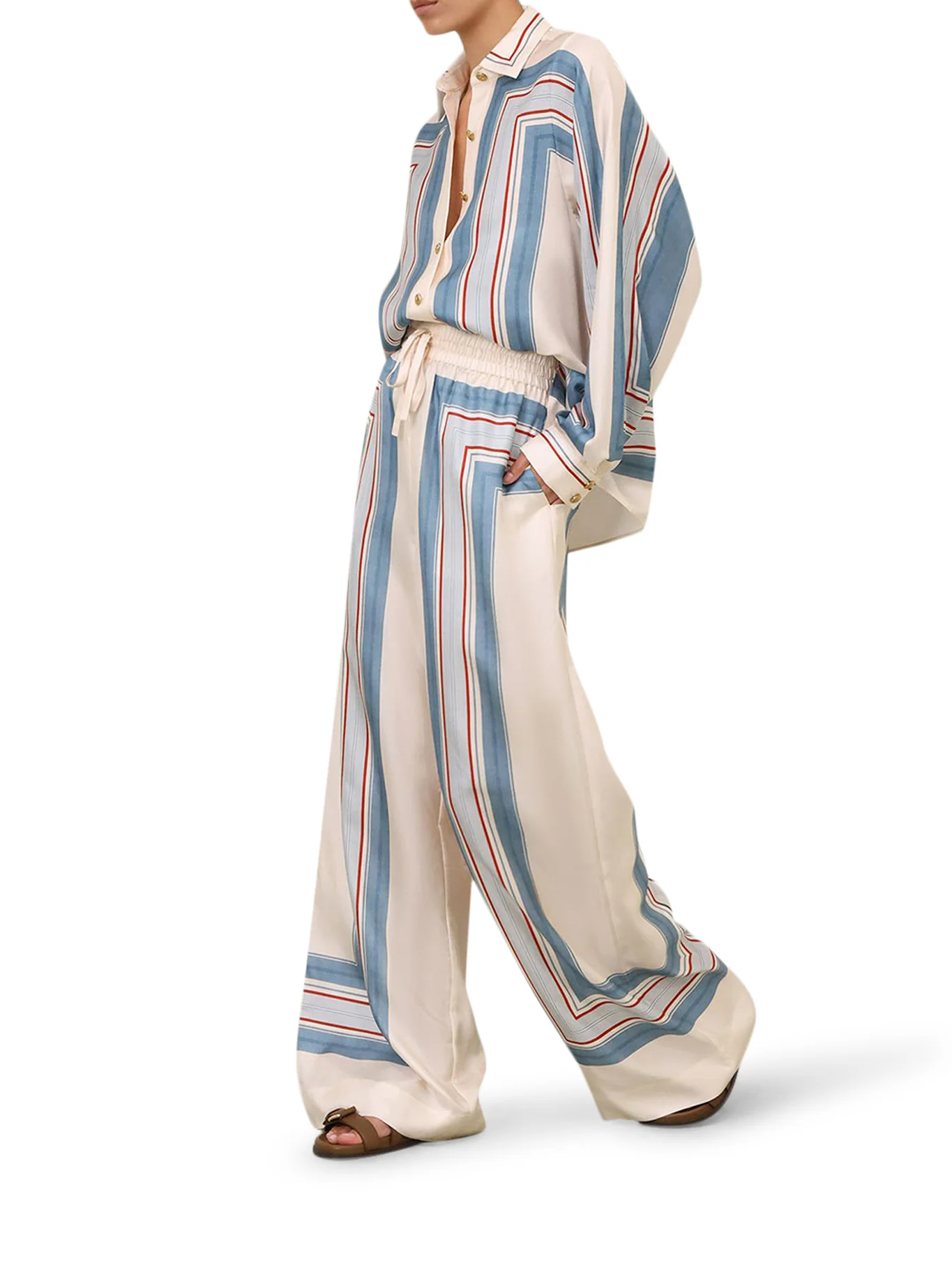 WIDE-WAISTED SILK TROUSERS - Image 4